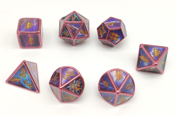 Рука высекла кость металла Polyhedral набор 7 частей для RPG столешницы
