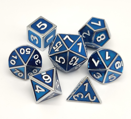Handmade роскошная голубая кость установила универсальной D4 политое рукой D6 D8