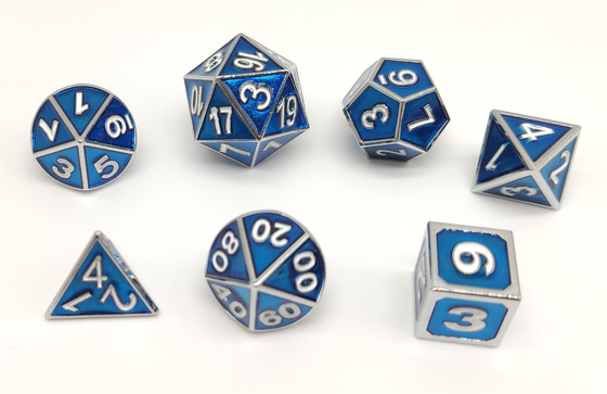 ISO9001 покрасило кость RPG установило восхитительный высекая материал металла полиэдрона