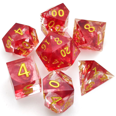 Кость RPG смолы острого края OEM 7 ПК вручает политый для следопыта
