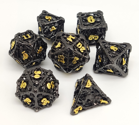 Практически кость RPG металла установила руку отполированный для игры DND и MTG