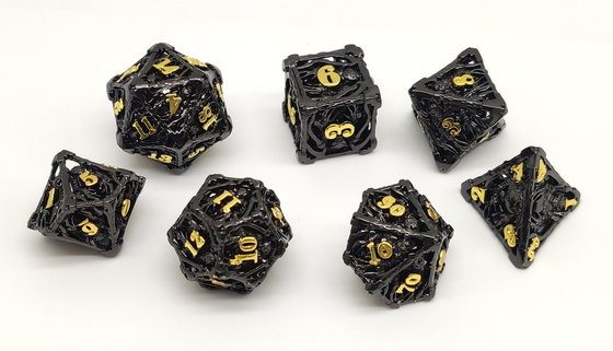Непахучая портативная кость металл DND, рука высекла черную кость RPG