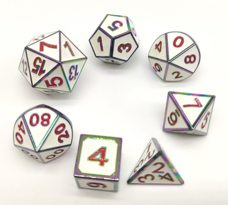 Кость RPG белого металла ISO9001 установила руку высекаенный для молотка и Yahtzee
