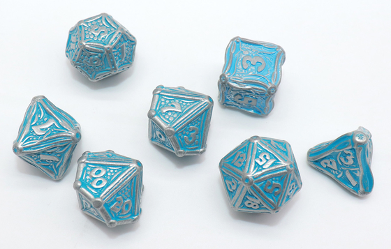 Ручной работы голубая мини Polyhedral кость облегченный материал металла