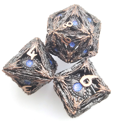 Покрытый золотом легковес смолы для кости собрания Polyhedral установил настольную игру DND