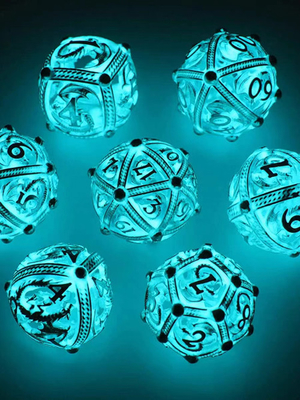 Горячая продавая кость металла DND установила кость смолы острого края привела светящую кость