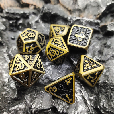 Металлическая карточная игра с защитой от износа, ручная резная игра в кости, практичный многогранник