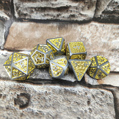 Торговая карточка Luminous Dice Dice Set для DND или RPG Polyhedral Metal Gold Yellow