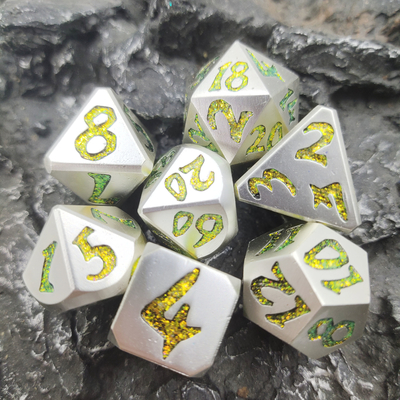 Кость RPG Dice7 точности установила дружелюбный для металла игры столешницы Polyhedral