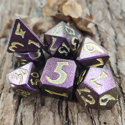 Настольная игра RPG Dice Set Hand 7 Piece Light Weight Sharp Metal Polyhedral Black