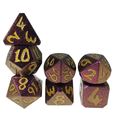 Кость металла Polyhedral установила роскошь кости игры ручную облегченную