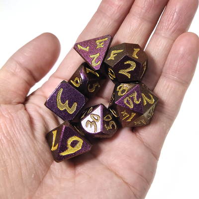 Кость металла Polyhedral установила роскошь кости игры ручную облегченную