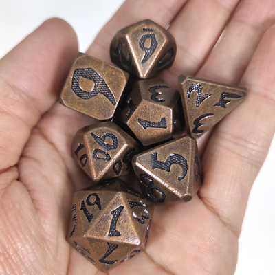 Magic the Gather Metal Полированный металл на заказ Многогранные игральные кости Медь