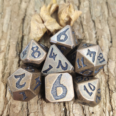 Кость RPG Multi цвета настольной игры DND латунная Polyhedral установила кость меди носки устанавливает