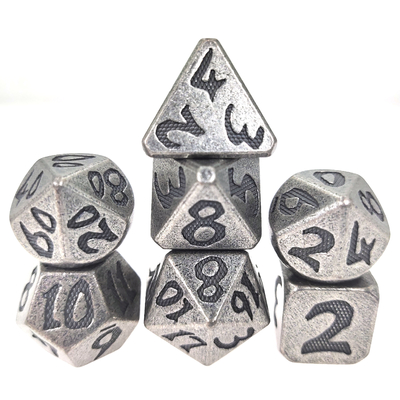 Кость установила для DND или кость RPG установила металл высекаенный рукой облегченный роскошный