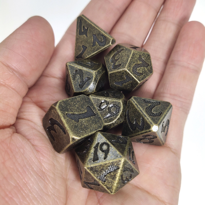 Мини кость RPG кости DND RPG установила прочный для подземелиь и драконов Polyhedral Aurichalceous
