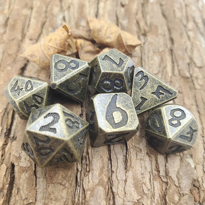 Мини кость RPG кости DND RPG установила прочный для подземелиь и драконов Polyhedral Aurichalceous