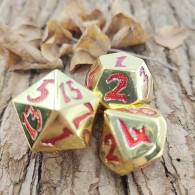 Роскошная Polyhedral кость установила D4, D6, D8, D10, D12, D20 и D% для карточных игр RPG