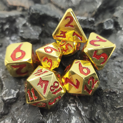 Роскошная Polyhedral кость установила D4, D6, D8, D10, D12, D20 и D% для карточных игр RPG