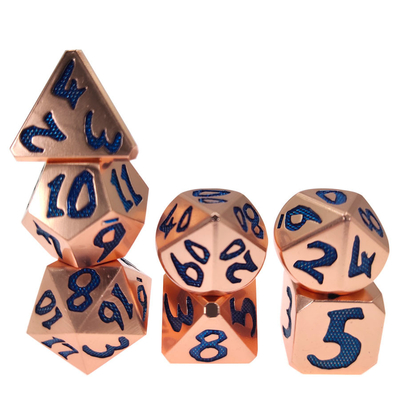 Кость RPG изготовления на заказ голубой кости Polyhedral установленный диез OEM окаимил кость RPG оцинковывает золото