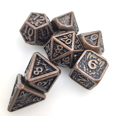Кость Polyhedral Cuprum RPG металла кости цветов непахучего острого износоустойчивого металла мини