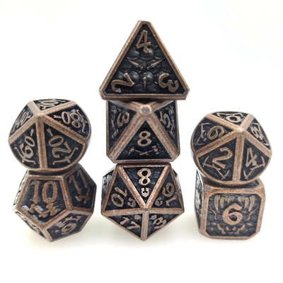 Кость тяжелого метала устанавливает износоустойчивый Handcrafted Polyhedral набор кости