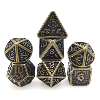 Кость игры столешницы установила металл кости Polyhedral износоустойчивого металла мини Antiwear для желтого цвета
