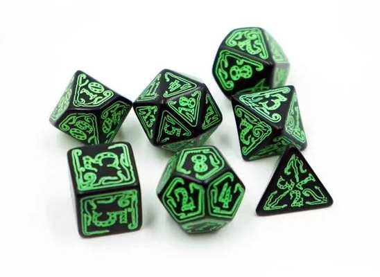 Модный RPG игровой набор костей 20 мм Черный фон цветовой шаблон