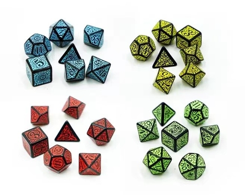 Модный RPG игровой набор костей 20 мм Черный фон цветовой шаблон