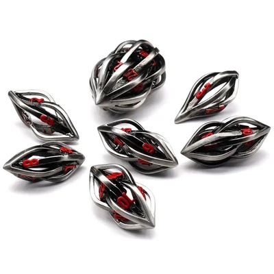 3D-печать Cthulhu Hollow Metal Dice 7Piece Set Dragon And Dungeon DND RPG