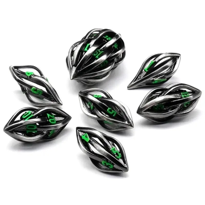 3D-печать Cthulhu Hollow Metal Dice 7Piece Set Dragon And Dungeon DND RPG