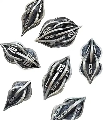 3D-печать Cthulhu Hollow Metal Dice 7Piece Set Dragon And Dungeon DND RPG