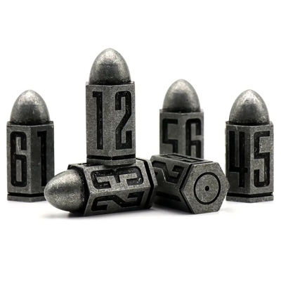 D6 Bullet Metal Dice Set 6 Pcs 6 Sides For Dnd Dungeons Rpg Warhammer Shadowrun Dice 6 штук 6 боковых костей для Dnd Dungeons