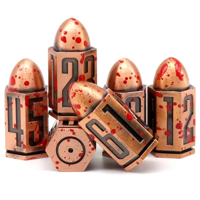 D6 Bullet Metal Dice Set 6 Pcs 6 Sides For Dnd Dungeons Rpg Warhammer Shadowrun Dice 6 штук 6 боковых костей для Dnd Dungeons
