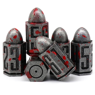 D6 Bullet Metal Dice Set 6 Pcs 6 Sides For Dnd Dungeons Rpg Warhammer Shadowrun Dice 6 штук 6 боковых костей для Dnd Dungeons