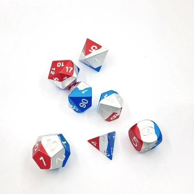 Гладкий светлый булевые металлические кости красочные полиэдрические DND игровые кости набор
