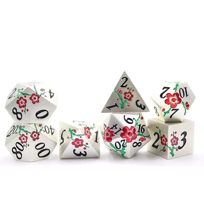 Цинковый сплав полигонал Пломовый цветок Металлические кости Suite Dragon And Dungeon DND