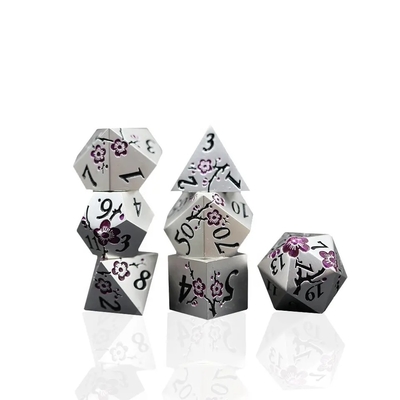 Цинковый сплав полигонал Пломовый цветок Металлические кости Suite Dragon And Dungeon DND