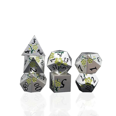 Цинковый сплав полигонал Пломовый цветок Металлические кости Suite Dragon And Dungeon DND