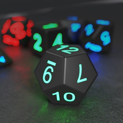 DND Board Полиэдральные кости для взрослых Игра Магический трюк Пиксели Электронное свечение LED кости