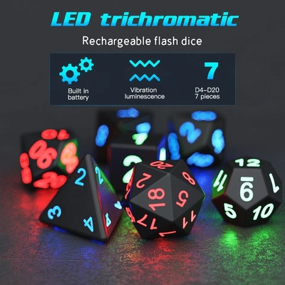 DND Board Полиэдральные кости для взрослых Игра Магический трюк Пиксели Электронное свечение LED кости