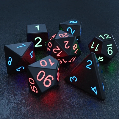 DND Board Полиэдральные кости для взрослых Игра Магический трюк Пиксели Электронное свечение LED кости