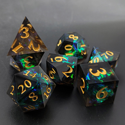 Двухцветный набор костей DND RPG D6 D20 7