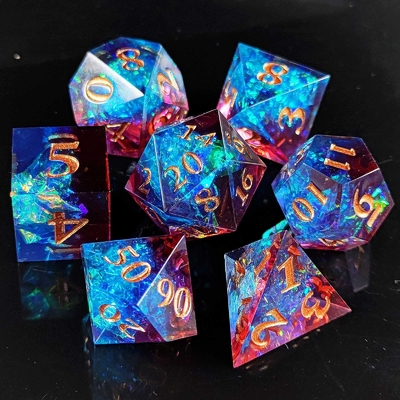 Многоцветные настройки смолиные кости DND#RPG Красный и синий гладкая текстура