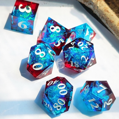 Многоцветные настройки смолиные кости DND#RPG Красный и синий гладкая текстура