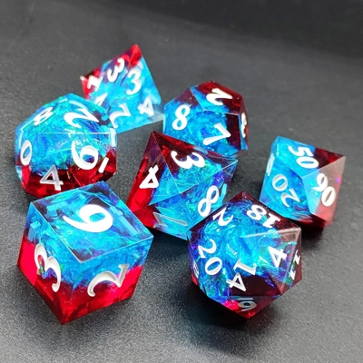 Многоцветные настройки смолиные кости DND#RPG Красный и синий гладкая текстура