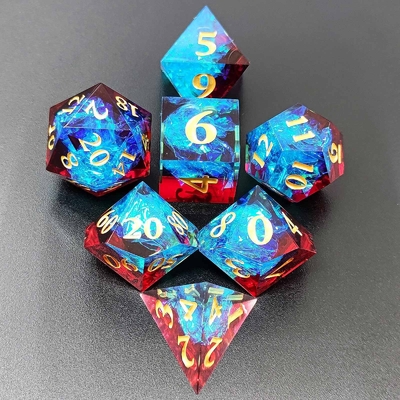 Многоцветные настройки смолиные кости DND#RPG Красный и синий гладкая текстура