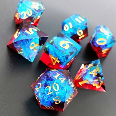 Многоцветные настройки смолиные кости DND#RPG Красный и синий гладкая текстура