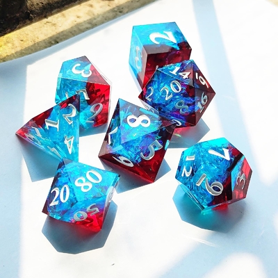 Многоцветные настройки смолиные кости DND#RPG Красный и синий гладкая текстура