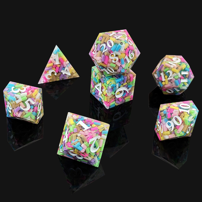 Rainbow Grain Resin Dice DND Настольная игра COC Беговая группа TRPG Полиэдр D20